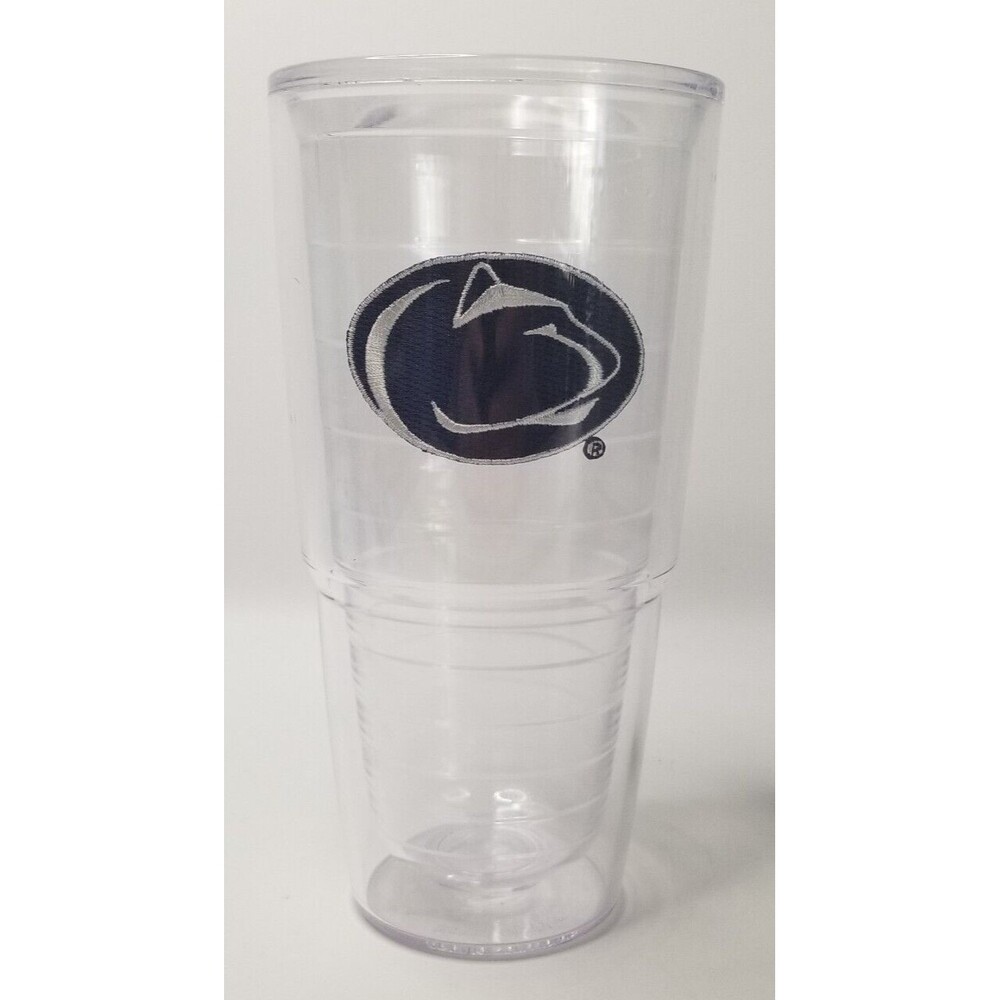Tervis Tumbler 24 oz Penn State Nittany Lions Glass Cup Clear w/ Patch USA Made